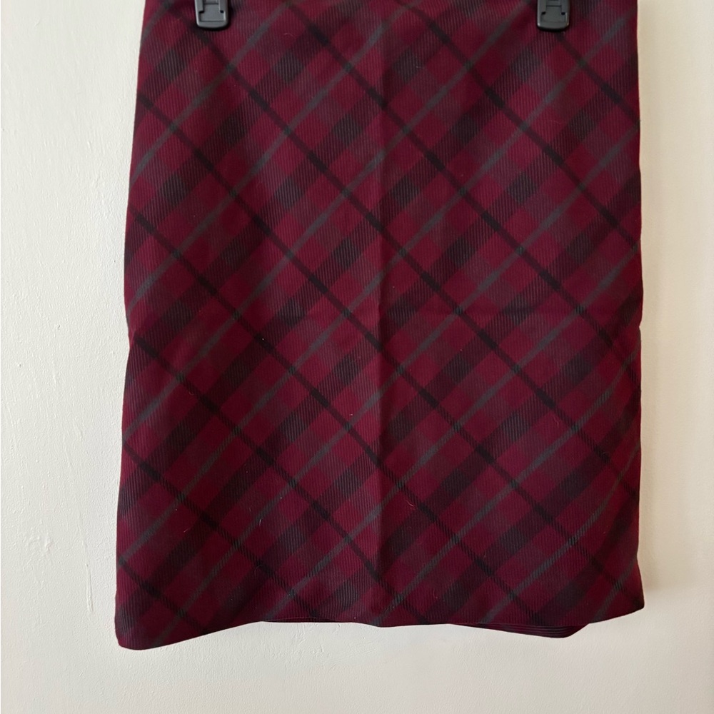 Plaid Burgundy Skirt